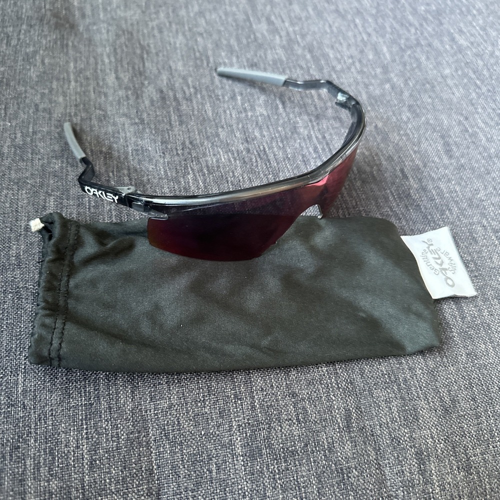 Vintage Oakley Blade Sunglasses Gray Reflective Lenses Razor Blades *Read*